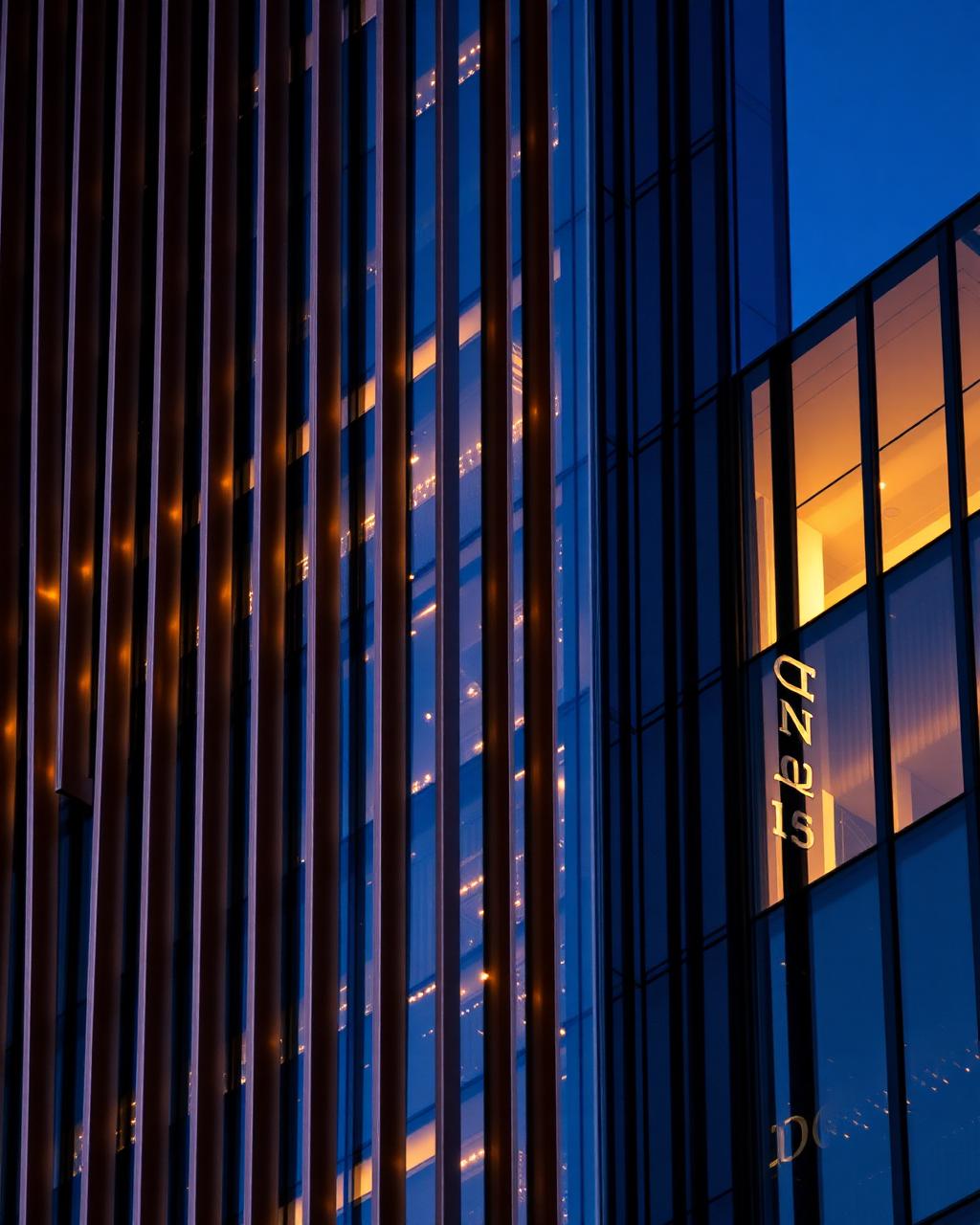 Facade detail at dusk
