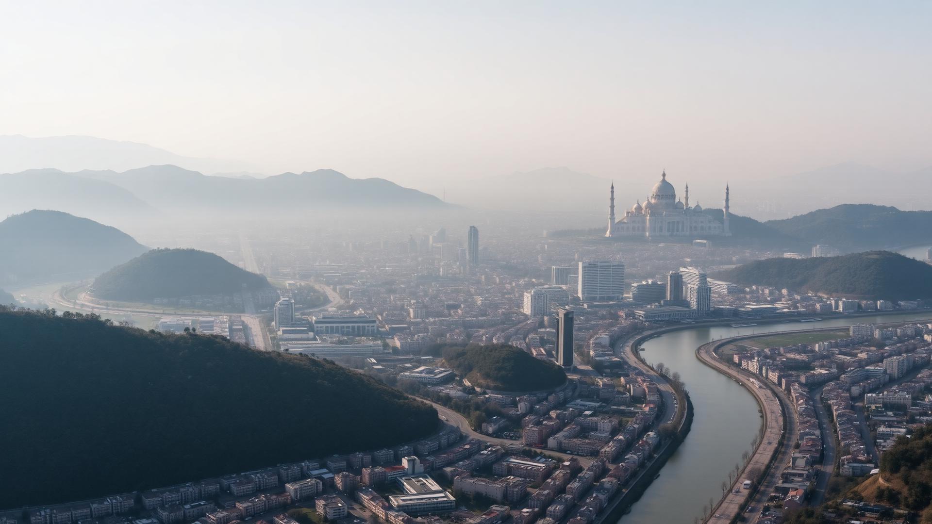 View across Tbilisi from approximately 165 metres